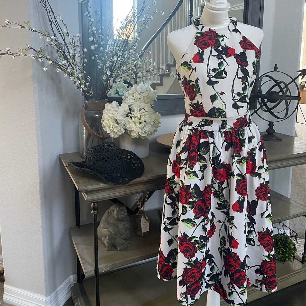 Boutique rose skirt set